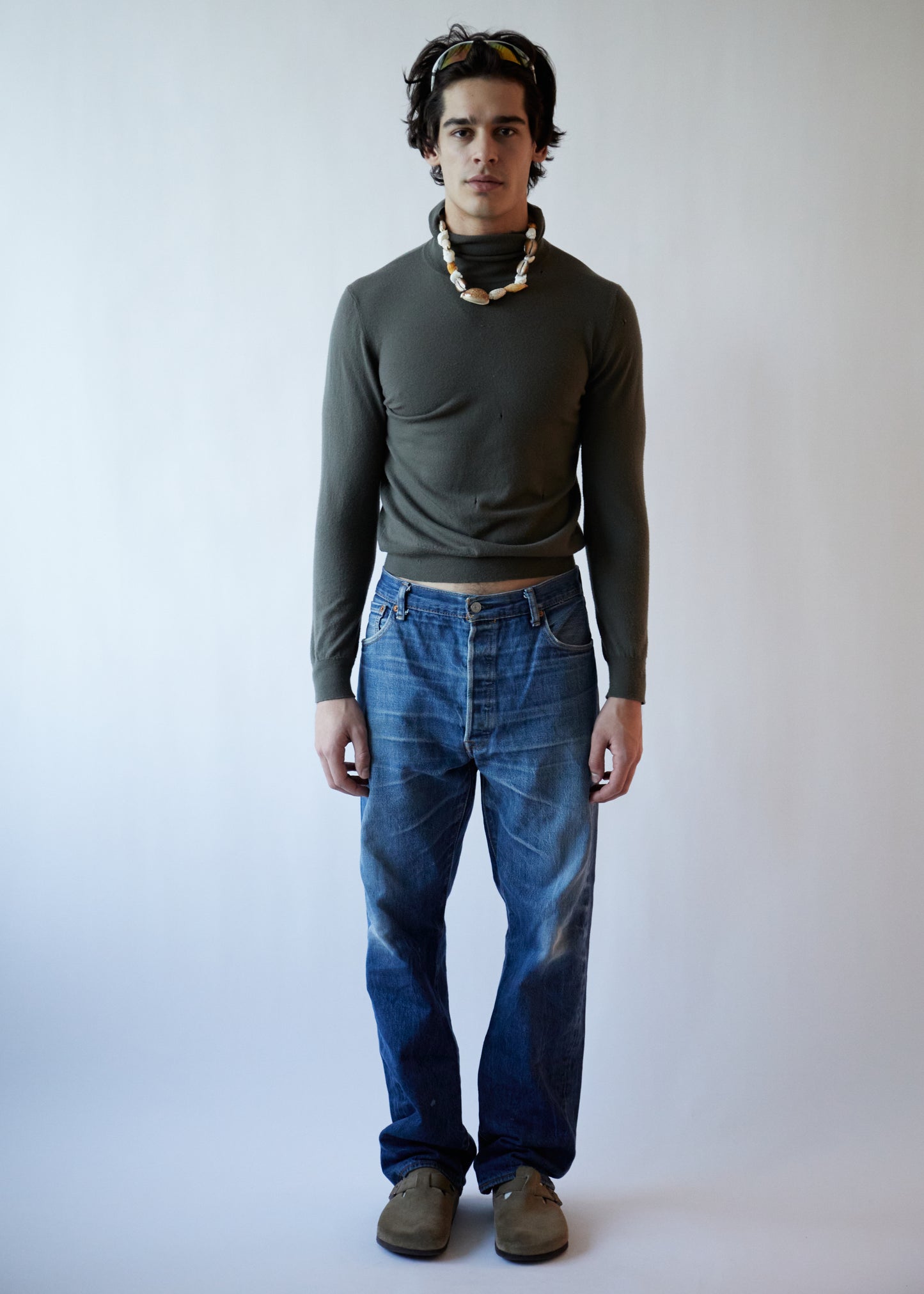 DESTROYED HERMES PISTACHE WOOL KNIT TURTLE NECK
